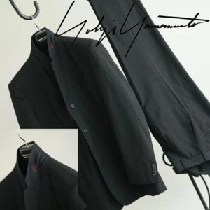 yohji yamamoto track suits set of 2 Black Logo Men's Jacket Pants from Japan - Picture 1 of 16