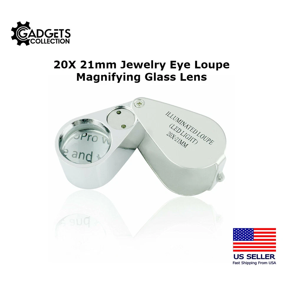  LED Jewelers Loupe Magnifying Glass Magnifier
