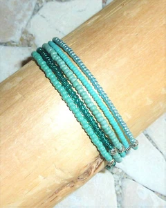★ DIY ★ Pulsera espiral ★ azul agua y verde mar ★ - Imagen 1 de 2