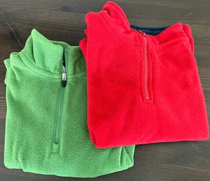 Lot of Two Boys Quarter half Zip Fleeces Red Green Jumping Bean Columbia 4T - Picture 1 of 11