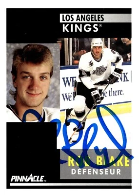 Rob Blake - Signed 1991-92 Score Pinnacle French Card #201 - Los Angeles Kings - Image 1 of 2