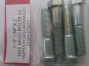 HEX HEAD BOLTS 7/16" UNF X 2" LONG X 4 -UFB143/16 - BH607161 - Picture 1 of 1