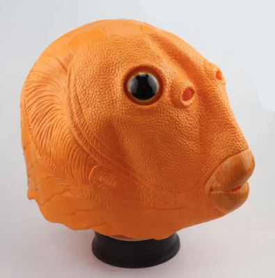 Green Fish Monster Latex Mask Full Head Cover Halloween Party Funny Cosplay Prop - Image 1 of 4