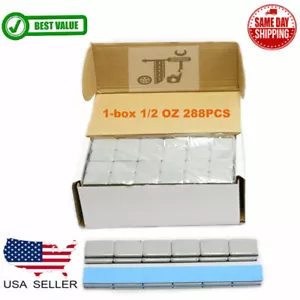1 BOX 1/2 OZ GRAY WHEEL WEIGHTS STICK-ON ADHESIVE TAPE 9 LBS LEAD-FREE 288PCS - Picture 1 of 3