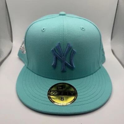 New Era 59Fifty New York Yankees 1999 Serie Mundial Raro Verde azulado Como Nuevo Sombrero 8 Nuevo Foto 1 de 4