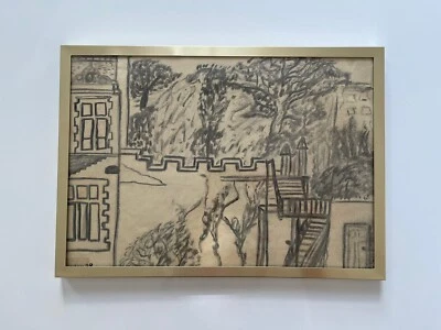 Antique Fine Art Charcoal On Paper drawing Solihull Tudor Grange House 30x22cm - Image 1 of 4