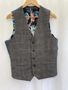 Gilet Sawyers and Hendricks grigio a quadri taglia 40L - Foto 1 di 13