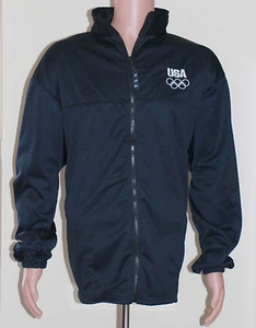 Official USA Olympics Athletic Zip Up Jacket - 2XL - Black Made in USA - Picture 1 of 10