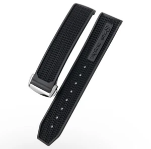 18mm 19mm 20mm 21mm Omega Speedmaster Rubber Strap with Deployment Clasp - Picture 1 of 2
