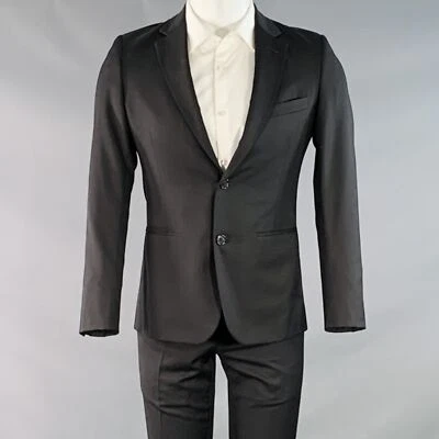 BAND OF OUTSIDERS Size XS Black Twill Wool Notch Lapel Suit - Image 1 of 4