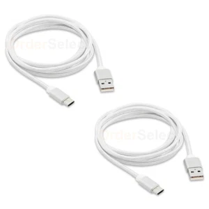 2X Micro USB 6' Braided Cable Cord for Phone LG Optimus Zone 3 Stylo 2 Tribute 5 - Picture 1 of 5