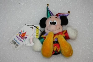 DISNEYLAND TOKYO 15 Years 1998 MICKEY MINNIE MOUSE Mini JESTER Plush Pins NEW - Picture 1 of 2