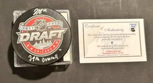 JASON ROBERTSON DALLAS STARS HANDSIGNIERT SIGNED 2017 NHL DRAFT PUCK COA - Bild 1 von 2