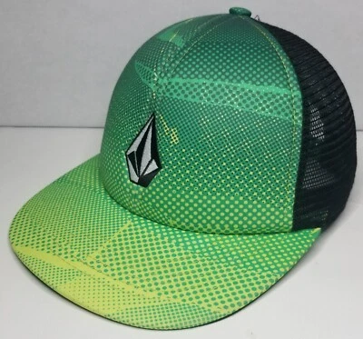 Volcom - Snapback Hat Cap - Green & Black - Trucker Hat - Adjustable OSFM  - Image 1 of 4