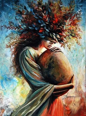 ARTE SURREALISTA ACRÍLICO ORIGINAL CONCEPTUAL mujer FIGURATIVO Fantasía PINTURA MODERNA Foto 1 de 4