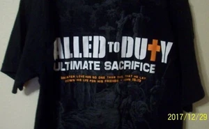 christian Call to duty mens size small t shirt  black short sleeve John 15:13 - Picture 1 of 12
