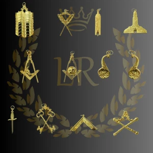 Regalia Masónica Azul Logia Todos los Oficiales Joyas Chapadas en Oro Mejor Calidad - Imagen 1 de 13