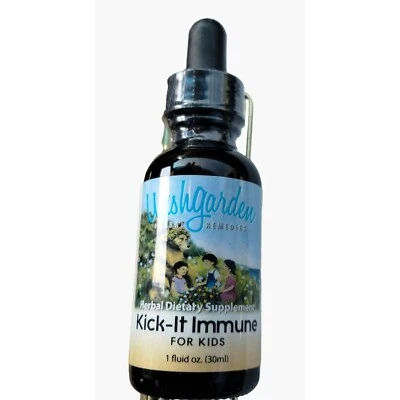 Suplemento herbal Wishgarden Kick It It Immune para niños 1 fl oz 30 ml Foto 1 de 4