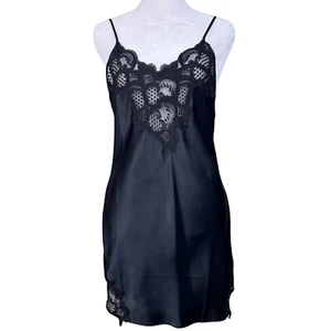 Vintage Victorias Secret Schlupfkleid Gold Label Schwarz Goth Romantisch Fairycore - Bild 1 von 9