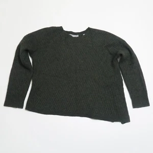 Vince Side Slit Wool Crewneck Pullover Sweater Womens L Army Green V526178069 - Picture 1 of 15