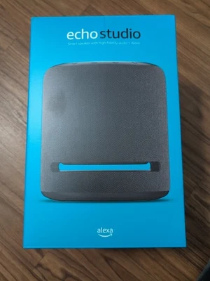 Amazon - Echo Studio Hi-Res Smart Speaker with Dolby Atmos In Charcoal - Image 1 of 4