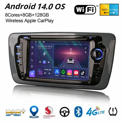 Qualcomm 8 Kern 128GB Android 14 Carplay Autoradio Navi Für SEAT IBIZA 2009-2013 - Bild 1 von 4