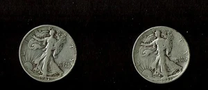 1942 D WALKING LIBERTY HALVES 90% SILVER both Denver Mint x 2 - Picture 1 of 2