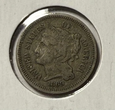 1869 three cent nickel - Image 1 of 2