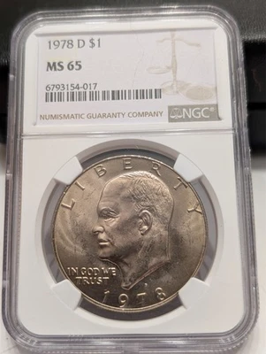 1978 D Ike Eisenhower Dollar NGC MS65 superb gem Rare Beautiful Coin - Image 1 of 2