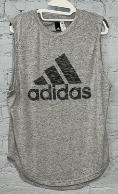 Camiseta sin mangas Adidas gris mediana para mujer gimnasio ejercicio ligero Foto 1 de 4