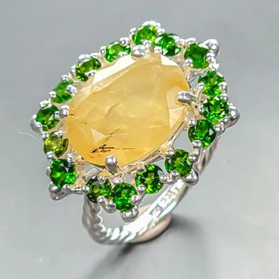 Anillo Vintage Anillo Aguamarina Natural Plata de Ley 925 Talla 8/R448137 Foto 1 de 4