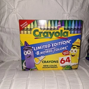 New Limited Edition 64 Pack W/ 8 Retired Colors-Crayola Crayons Free Shipping - Picture 1 of 3