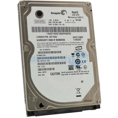 Seagate 80GB SATA 2.5" Internal Notebook Laptop Hard Drive Refurbished - Image 1 of 2