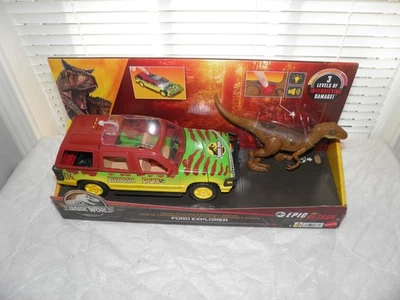 Jurassic Park World Crash 'N Attack Ford Explorer con Velociraptor Epic Attack Foto 1 de 4