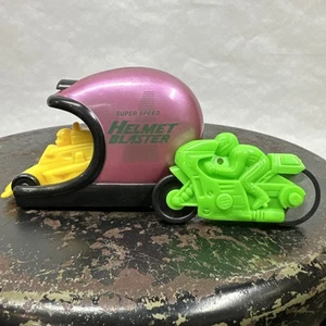 Vintage Motorcycle Toy Super Speed Helmet Blaster 1980’s Racecar Launcher - Picture 1 of 8