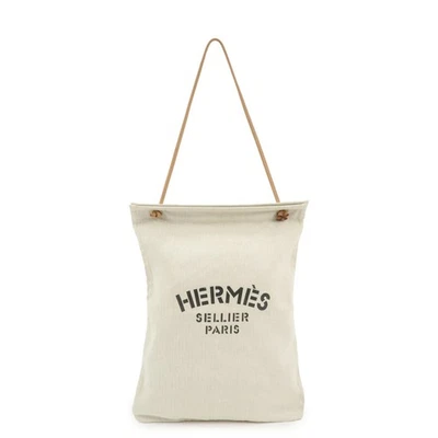 Bolso de Hombro HERMES Aline GM Lona Cuero Natural Auténtico Usado Envío Gratis Foto 1 de 4