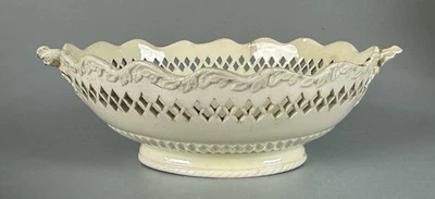 Whitehead ? Late 18thC Creamware Sweetmeat Basket Antique English Pottery - Image 1 of 4