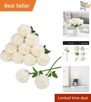 Centros de mesa de boda de seda sintética con flores de bola de crisantemo artificial 12 piezas Foto 1 de 4