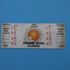 VINTAGE 4Oth Annual Orange Bowl Classic Football Ticket from 1974 MIAMI FL. #2 - Bild 1 von 4