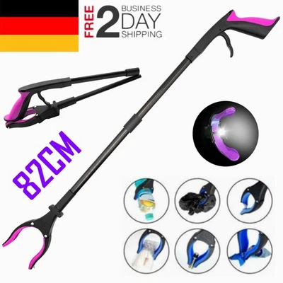 MARKENLOS 82cm Greifzange Metall Robust Müllzange für Dosen und Abfälle Greifhilfe Magnet
