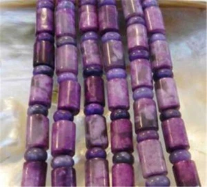 6X9MM DARK PURPLE CRAZY LACE AGATE ONYX COLUMN LOOSE BEADS 15"    - Picture 1 of 1