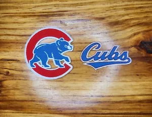Set 3" (2) pezzi Cubs ricamati ferro su toppa. Non serve cucire! - Foto 1 di 1