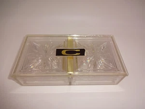 Set of 8 Vintage Colony Clear Starburst Duracite Coasters with Case Dek O - Picture 1 of 9
