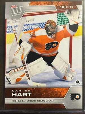 2019-20 Topps Now NHL Sticker #10 Carter Hart Philadelphia Flyers - Image 1 of 2