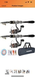 PLUSINNO Telescopic Fishing Rod and Reel Combos Full Kit Carbon Fiber Fishing... - Picture 1 of 7