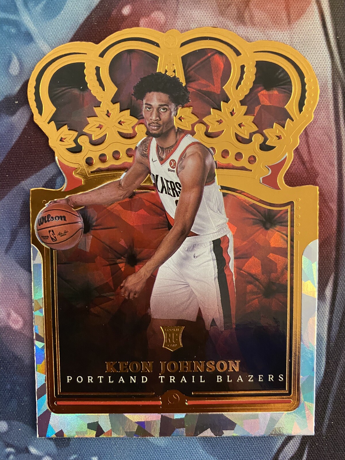 KEON JOHNSON 2021-22 PANINI CROWN ROYALE CRYSTAL ICE ROOKIE RC PORTLAND SP