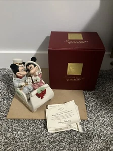 Lenox Mickey's Winter Wonderland Disney Christmas Holiday Micky & Minnie in Sled - Picture 1 of 6