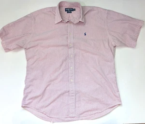 Polo Ralph Lauren Pink & White Stripe Seersucker Short-Sleeve Size XL - Picture 1 of 8