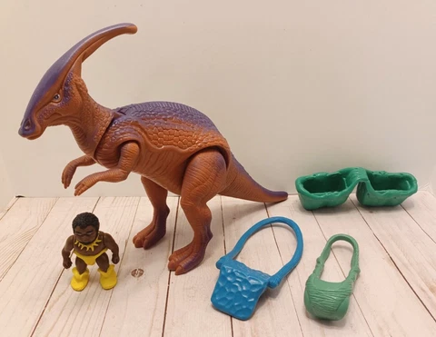 Vintage 1987 Definitely Dinosaurs Romur Caveman Parasaurolophus Dinosaur Figure Cover