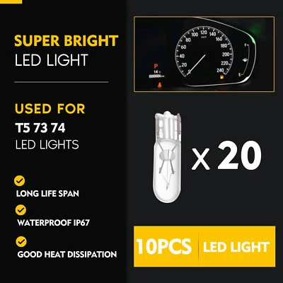 20 PIEZAS Blanco Cálido T5 Salpicadero Halógeno Mini-Cuña Bombilla Luz 37 70 73 74 79 85 Foto 1 de 4